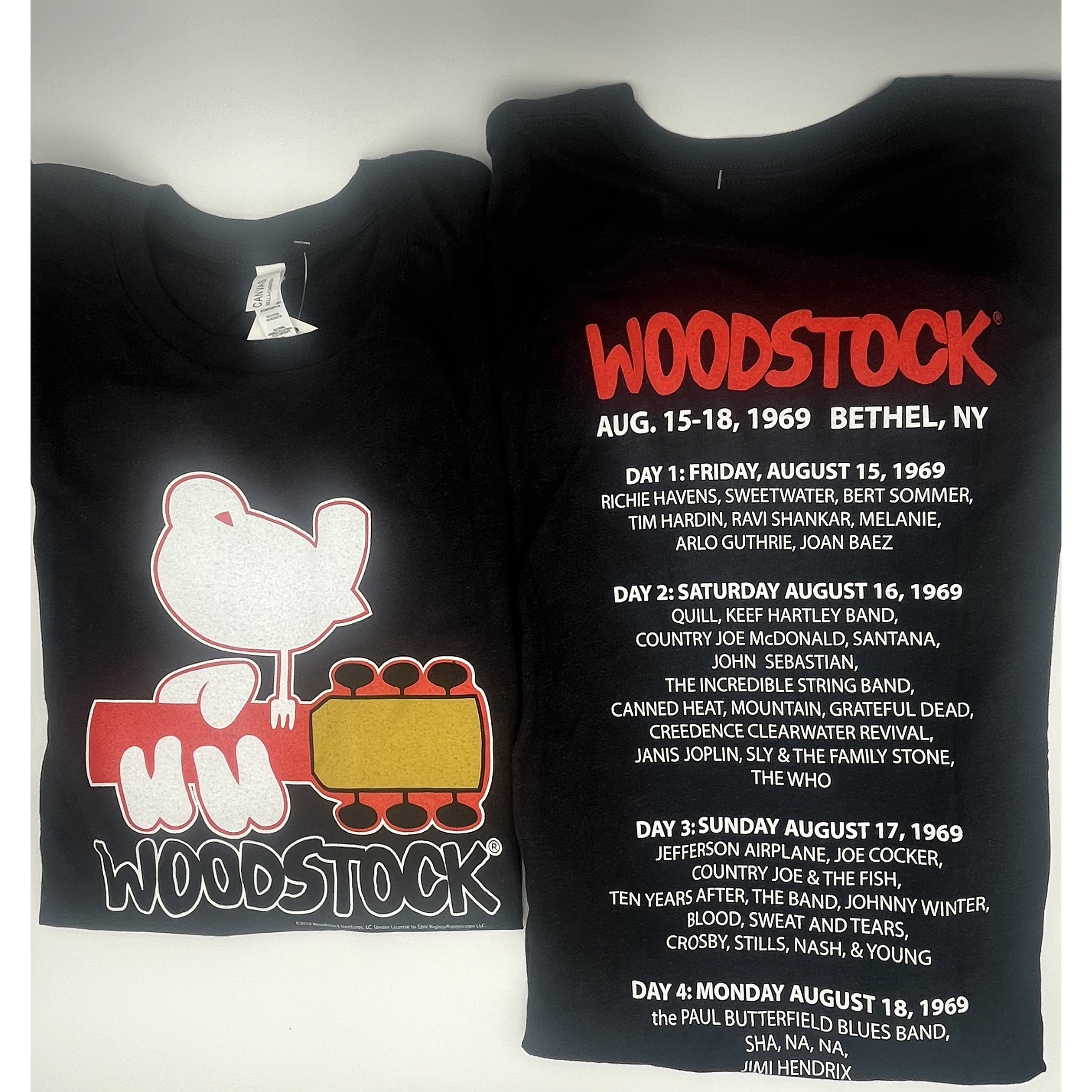 Woodstock Concert Line Up T-Shirt (Heather Black) | Bethel Woods 